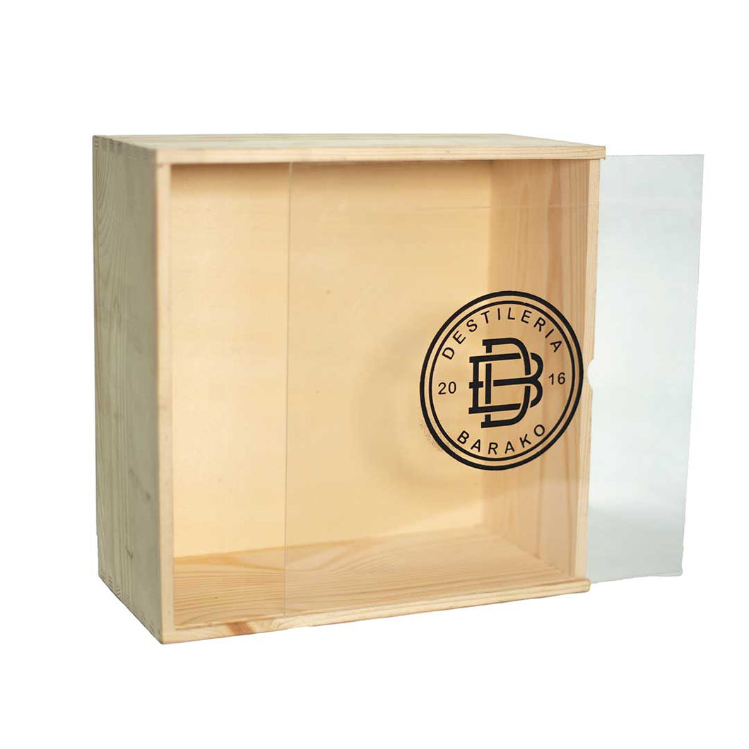 Wooden Box with Clear Acrylic Glass Sliding Cover